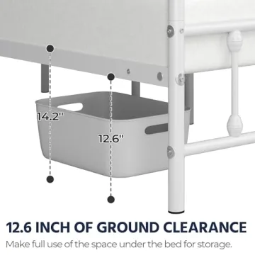 Vintage Style Yaheetech Metal Platform Bed Frame