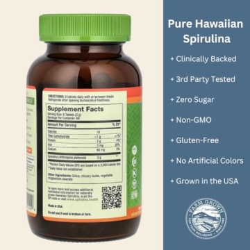 Nutrex Hawaii Spirulina 500 mg Vegan Superfood For Energy