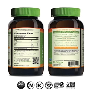 Nutrex Hawaii Spirulina 500 mg Vegan Superfood For Energy