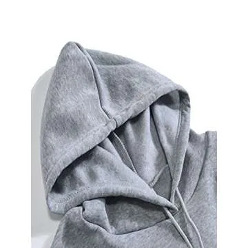 SOLY HUX Women's Letter Graphic Print Sweatshirt Casual Long Sleeve Drawstring Pocket Pullover Top Hoodie Grey Graphic S