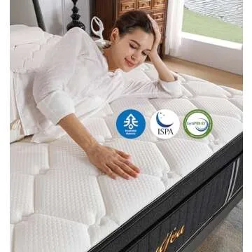 Soulfea Queen Mattress,12 Inch Queen Size Mattresses Memory Foam Hybrid Black Mattress in a Box,with Provide Support and Improve Sleep Mattresses,Medium Firm,CertiPUR-US.