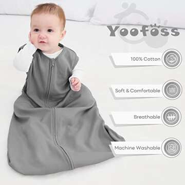 Yoofoss Baby Sleep Sack 100% Cotton 2-Way Zipper