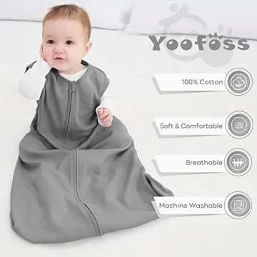 Yoofoss Baby Sleep Sack 100% Cotton 2-Way Zipper