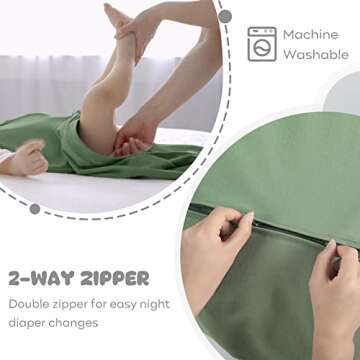 Yoofoss Baby Sleep Sack 100% Cotton 2-Way Zipper