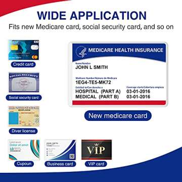 Fabmaker New Medicare Card Protector, 6 Pack Plastic Card Holder for Wallet Single 12 Mil Business Card Sleeve Waterproof Cards Plastic Protector for Credit Card Business Card Social Security Card