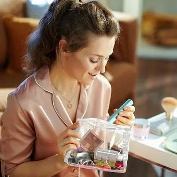 Xuniea 50 Mini Clear Makeup Bags for Easy Organization