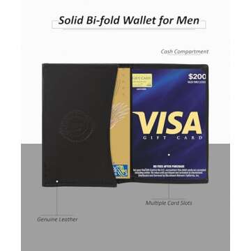 Leatherboss Genuine Leather Business Card Holder Wallet | Expandable Pocket, Credit Card & ID Slots ...