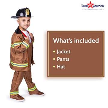 Dress Up America Fireman Costume for Kids - Role Play Firefighter Costume