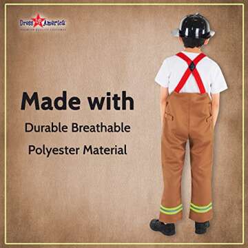 Dress Up America Fireman Costume for Kids - Role Play Firefighter Costume