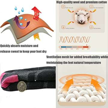 Ski Socks Merino Wool 2 Pairs,Thermal High Keen Winter Sock for Men Women Skiing,Snowboarding,Hunting,Hiking