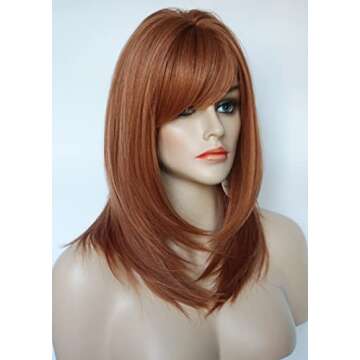 Women’s Copper Red Shoulder Length Wig for Style