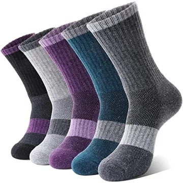 Anlisim Merino Wool Hiking Socks - 5 Pairs Gift for Women Comfort & Warmth