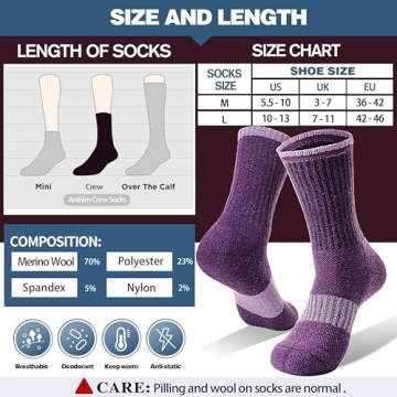 Anlisim Merino Wool Socks for Women - Cozy & Durable