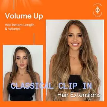 Full Shine Ombre Clip in Hair Extensions Brown Balayage Human Hair Medium Brown Balayage Honey Blonde Real Hair Clip in Extensions Real Hair Extensions for Women 7 Pcs 20 Inch