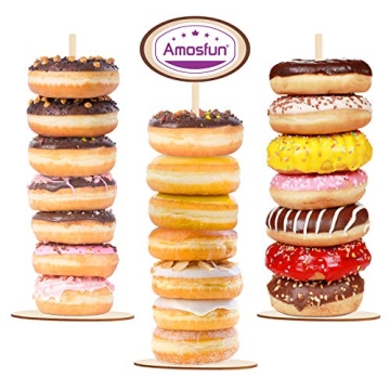 Amosfun Wood Donut Stand - Perfect for Parties