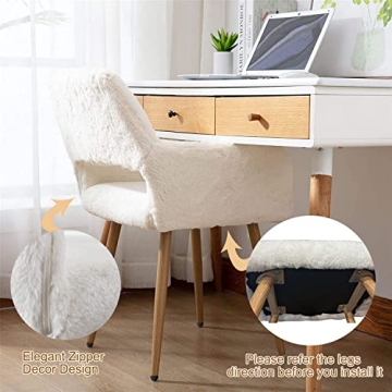 Stylish SSLine Faux Fur Vanity Chair for Girls Women