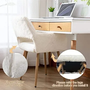 Stylish SSLine Faux Fur Vanity Chair for Girls Women