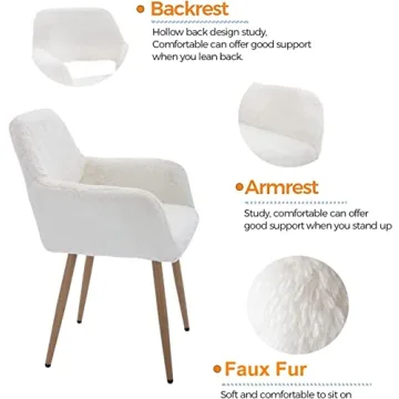 Stylish SSLine Faux Fur Vanity Chair for Girls Women