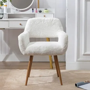 Stylish SSLine Faux Fur Vanity Chair for Girls Women