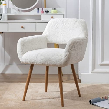 Stylish SSLine Faux Fur Vanity Chair for Girls Women