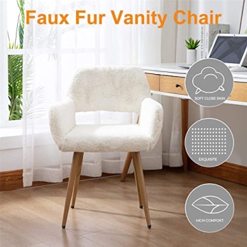 Stylish SSLine Faux Fur Vanity Chair for Girls Women