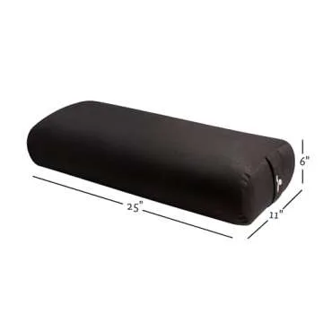 Hugger Mugger Standard Yoga Bolster in Black | Very Firm Rectangular Pillow