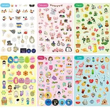 12 Sheets Holiday Seasonal Stickers Daily Planners Monthly Celebrations Planner Stickers for Calendar Decorating Planning Christmas Happy New Year