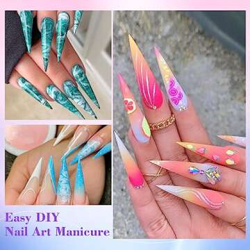 Clear Stiletto Nail Tips for Acrylic Nails, XXL Long Half Cover Stiletto False Nail Tips, Coffin Sharp Shape Acrylic Nail Tips Artificial Nails for Nail Extension DIY Nail Art Salon 500Pcs 10 Size Box