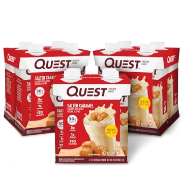 Quest Nutrition Ready to Drink Salted Caramel Protein Shake - 30g Protein, 3g Net Carbs, Gluten Free...