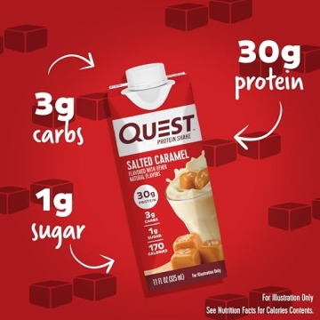 Quest Salted Caramel Protein Shake 30g Protein 4 Count