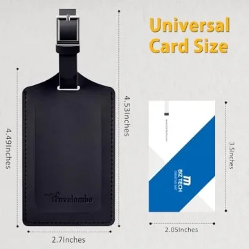 Travelambo Luggage Tags Stylish Durable Faux Leather Set