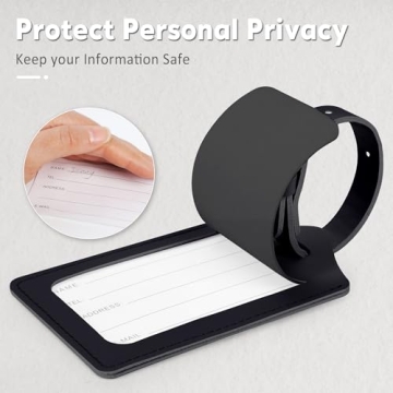 Travelambo Luggage Tags Stylish Durable Faux Leather Set