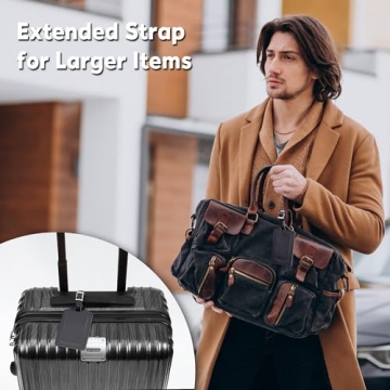 Travelambo Luggage Tags Stylish Durable Faux Leather Set