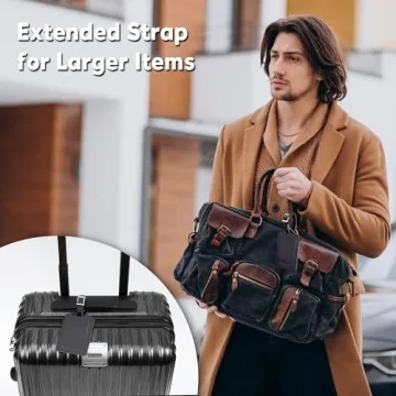 Travelambo Luggage Tags Stylish Durable Faux Leather Set