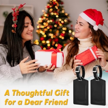 Travelambo Luggage Tags Stylish Durable Faux Leather Set