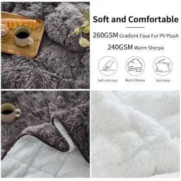 Faux Fur Weighted Blanket for Adults(15 lbs, 60” x 80”, Grey),Fuzzy Cozy Sherpa Weighted Blanket Full Queen Size for Adult,Fluffy Comfy Heavy Blanket Gifts for Women Men,Blanket for Couch Sofa Bed