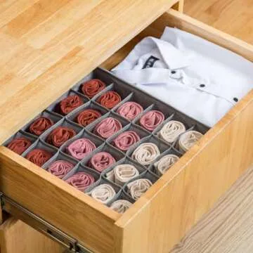 Premium Qozary Drawer Organizer for Socks and Underwear