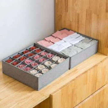 Premium Qozary Drawer Organizer for Socks and Underwear