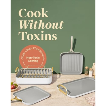 Caraway Square Cookware Set Non-toxic Ceramic Pans