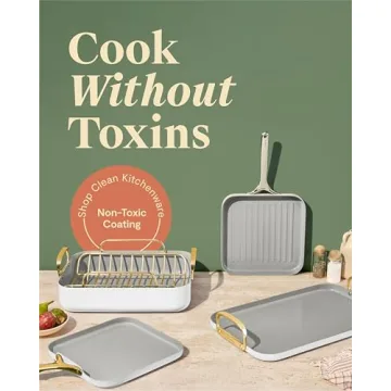 Caraway Square Cookware Set Non-toxic Ceramic Pans