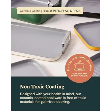 Caraway Square Cookware Set Non-toxic Ceramic Pans