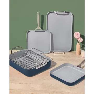 Caraway Square Cookware Set Non-toxic Ceramic Pans