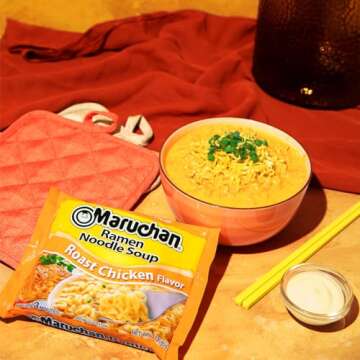 Maruchan Ramen Roast Chicken, Instant Ramen Noodles, Ready to Eat Meals, 3 Oz, 24 Count