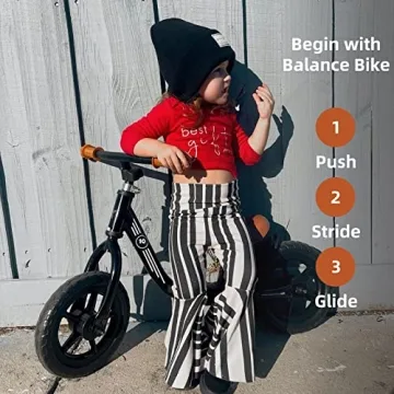 JOYSTAR 10 Inch Toddler Balance Bike 2 Year Old Push Bicycle with Footrest Glider Bikes Toddler Bike No Pedal Bicycle for Baby Birthday Gifts for 2-4 Boys Black