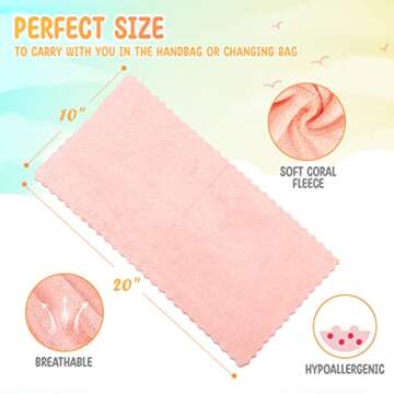 HOMEXCEL Burp Cloths Baby Washcloths 8 Pack-Extra Absorbent Soft Coral Fleece Burping Cloth for Newb...