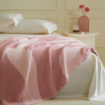 Fuzzy Microfiber Throw Blanket for Couch - Reversible Cozy Warm Blanket for All Seasons Luxury Plush...