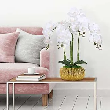 LIVILAN Artificial Orchid - Elegant Silk Flower Arrangement