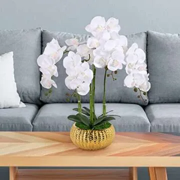 LIVILAN Artificial Orchid - Elegant Silk Flower Arrangement