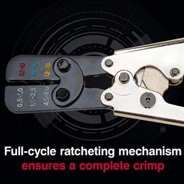 Master Appliance Pro Crimping Tool for Electric Wire Connectors - Ratcheting Wire Crimper - Crimping...