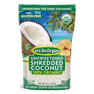 Edward & Sons Organic Unsweetened Shredded Coconut, 8oz Pack (12 Count)